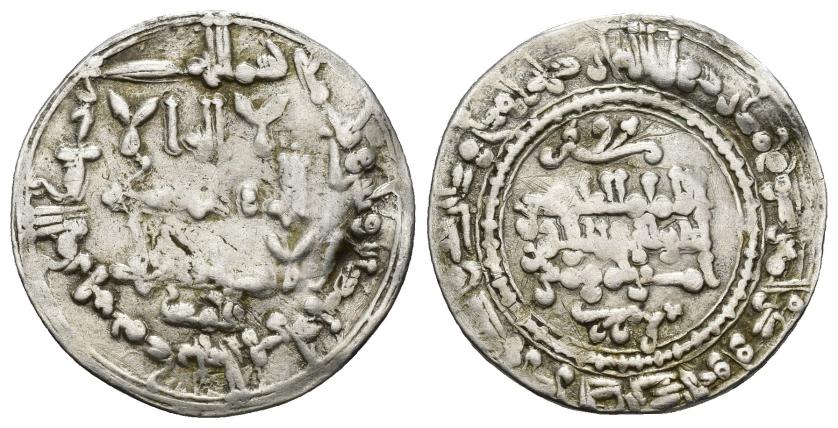 3209   -  ACUÑACIONES HISPANO-ÁRABES. CALIFATO. Abd al-Rahamn III. Dirham. Madinat al-Zahra. 337 H. AR 2,63 g. 24,2 mm. V-417. MBC-. 