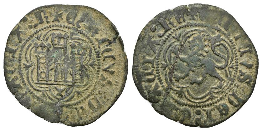 3220   -  REINOS DE CASTILLA Y LEÓN. ENRIQUE III. Blanca. Cuenca. VE 1,61 g. 23,6 mm. III-600. Desdoblada. MBC-.