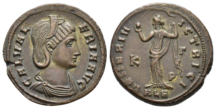 2414   -  IMPERIO ROMANO. GALERIA VALERIA. Follis. Alejandría (308-310). A/ Busto diademado y drapeado a der.; GAL VALERIA AVG. R/ Venus a izq. con manzana y levantándose el vestido; VENERI VICTRICI. K/G/P//ALE. AE 6,75 g. 25,2 mm. RIC-110. Cospel abierto. MBC+.