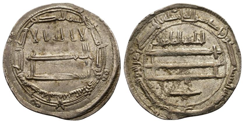 1021   -  CALIFATO ABBASÍ. 'ABD ALLAH AL-MA'MUN (198-218/813-833). Dírham. Medina al-Salam. 204 H. AR 2,91 g. 24 mm. Nützel-1407; SICA 3-1763. MBC.