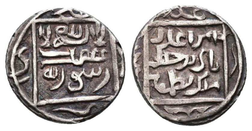 1171   -  BEYLIQS DE ANATOLIA. AYDIN. CELALEDDIN BAYECIT (762-787/1361-1385). 1/2 akçe. Kastamonu / قسطمونيـة. Sin fecha. AR 0,85 g. 11 mm. A-1283.1. MBC.