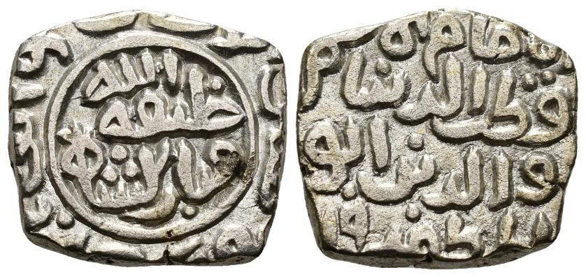 1190   -  SULTANATO DE DELHI. JALJÍES. KUTB AL-DIN MUBARAK SAH I B. MUHAMMAD (716-720/1316-1320). 12 gani. Sin ceca. 719 H. AR 5,31 g. 17 mm. Goron/Goenka-D270. MBC+.