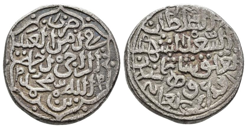 1194   -  SULTANATO DE DELHI. TUGLUQUÍES. GIYATH AL-DIN MUHAMMAD SAH III B. TUGLUQ (725-752/1325-1351). Tanka. Sin ceca. 724 H. VE 8,85 g. 19 mm. Goron/Goenka-D370. MBC.