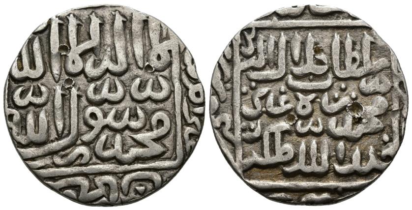 1203   -  SULTANATO DE BENGALA. SURI. BAHADUR SAH B. MUHAMMAD SUR GAZI (962-968/1555-1561). Rupia. Sin ceca. 967 H. AR 11,18 g. 29 mm. Goron/Goenka-B980. MBC.