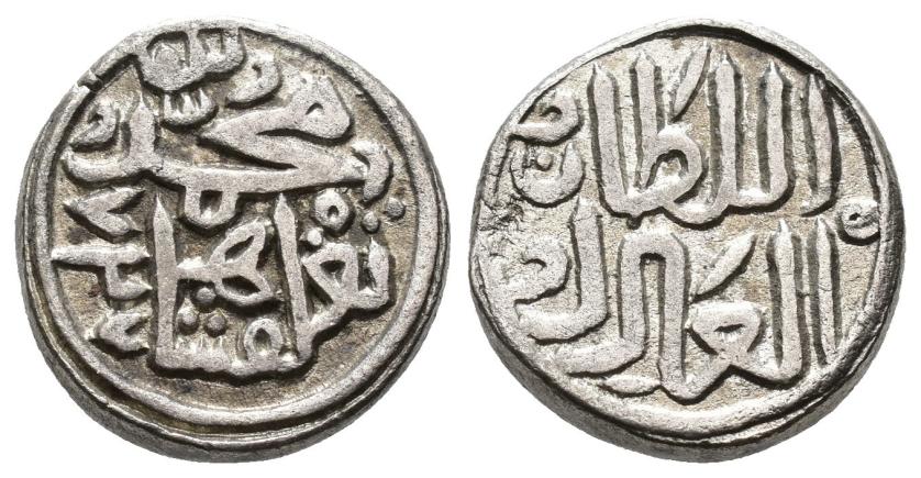 1205   -  SULTANATO DE MADURA (dependiente de Delhi). GIYATH AL-DIN MUHAMMAD SAH III B. TUGLUQ (725-752/1325-1351). 1/3 tanka. Sin ceca. 727 H. AR 3,62 g. 14 mm. Mitchiner 1977-2808; Goron/Goenka-D373. MBC+. Muy escasa.