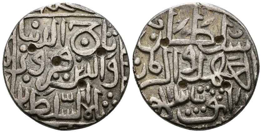 1207   -  SULTANATO BAHMANI. TAY AL-DIN FIRUZ SAH B. DAWUD (800-825/1397-1422). Tanka. Ahsanabad / أحسناباد. Sin fecha. AR 10,44 g. 27 mm. Tipo Mitchiner 1977-2835; Goron/Goenka-BH63; Wilkes 1-2727. MBC .