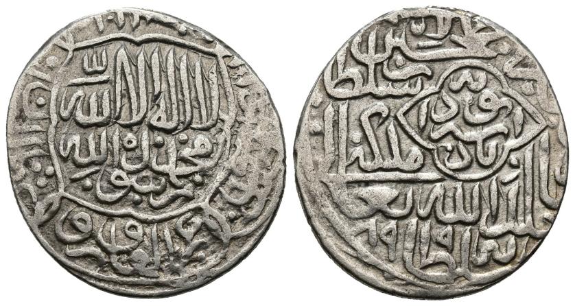 1220   -  TIMURÍES DEL JORASAN. SULTAN HUSAYN, 3ER. REINADO( 873-911/1467-1505). Tanka. Harat. 899 H. AR 4,66 g. 24 mm. A-2432.3. MBC+.