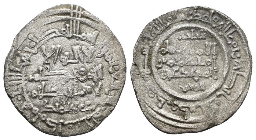 309   -  CALIFATO. HISAM II (977-1008). Dírham. Fez . 397 H. AR 2,57 g. 22 mm. V-666; Canto, Martín, Jablonska 2020: 3272. Porosidades. MBC/MBC-.