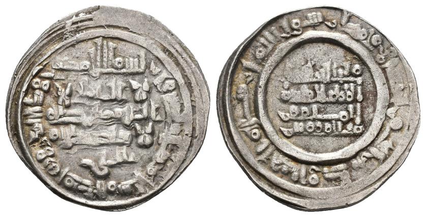 354   -  CALIFATO. AL QASIM AL-MAMUN (1017-1023). Dírham. Ceuta. 409 H. AR 4,13 g. 24,5 mm. V-738; PV-74a. MBC+. Escasa.