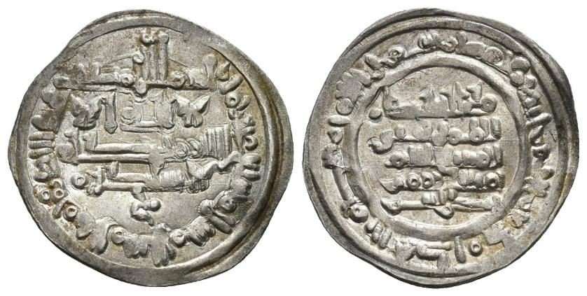 368   -  CALIFATO. YAHYÀ AL-MU'TALI. 2º reinado. (413-427/1021-1035). Dírham. Ceuta. 417 H. AR 3,14 g. 23 mm. V-762; PV-83e. R.B.O. EBC. Escasa.