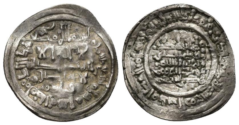 372   -  CALIFATO. YAHYÀ AL-MU'TALI. 2º reinado. (413-427/1021-1035). Dírham. Ceuta. 419 H. AR 2,87 g. 22 mm. V-767; PV-84b. Alabeada. MBC. Escasa.