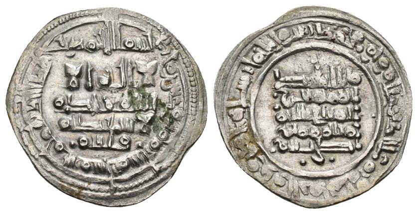 378   -  CALIFATO. YAHYÀ AL-MU'TALI. 2º reinado. (413-427/1021-1035). Ceuta. 425 H. AR 2,69 g. 23 mm. V-772; PV-84H. Leve oxidación. EBC-. Escasa.