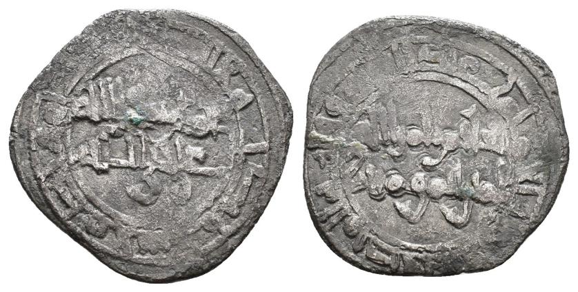 880   -  CALIFATO FATIMÍ. ABU 'ALI MANSUR AL-HAKIM (386-411/996-1021). Dírham. Sin ceca. Sin fecha. AR 1,27 g. 16 mm. Nicol-1651. MBC-.