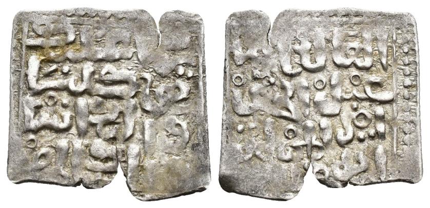 890   -  MERINÍES. 'ABD AL-HAQQ II (823-869/1420-1465). Dírham. Sin ceca. Sin fecha. AR 0,77 g. 15x15 mm. Ho-831. Cospel abierto. MBC.