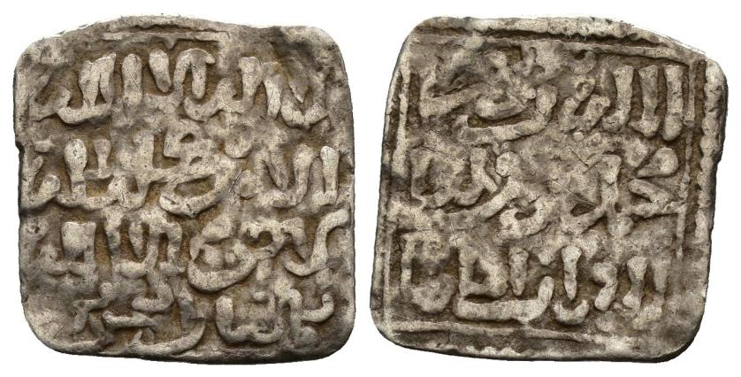 894   -  MERINÍES. ANÓNIMAS. Dírham. Tremecen  al-Yadid/ تلمسان الجديدة . Sin fecha. AR 0,83 g. 15x14 mm. Ho-841. BC-/BC+.