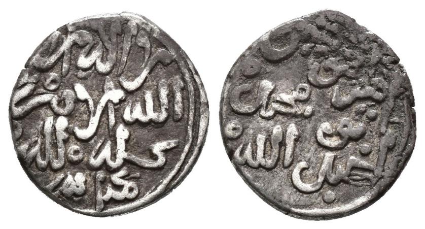 909   -  SAADÍES. ABU MUHAMMAD 'ABD ALLAH EL-GALIB (965-981/1557-1574). Dírham. Mequinez / مكناس. Sin fecha. AR 1,41 g. 12 mm. Brethes-1434; Ho-930. MBC.